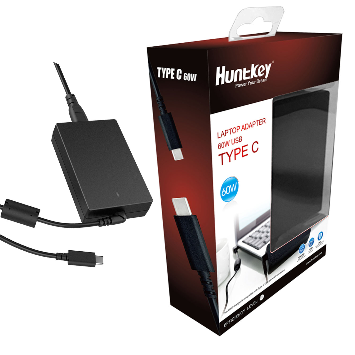 Блок питания универсальный Huntkey HKA06020030-8H 60W USB Type-C
