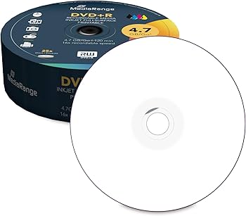Диск DVD+R 16X 4,7Gb (Printable) MediaRange MR408 (25 шт в уп.)