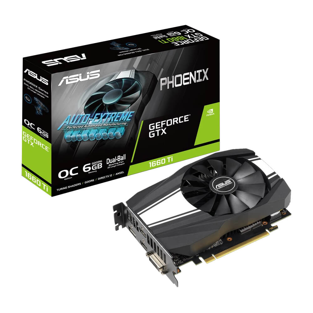 Видеокарта GeForce GTX1660Ti 6Gb DDR6 (Asus) (PH-GTX1660Ti-O6G) box 