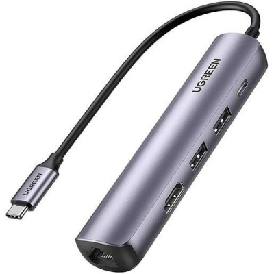 Док-станция UGREEN CM418 USB Type-C (2*USB 3.0+HDMI+RJ45 Ethernet Adapter+PD) 10919