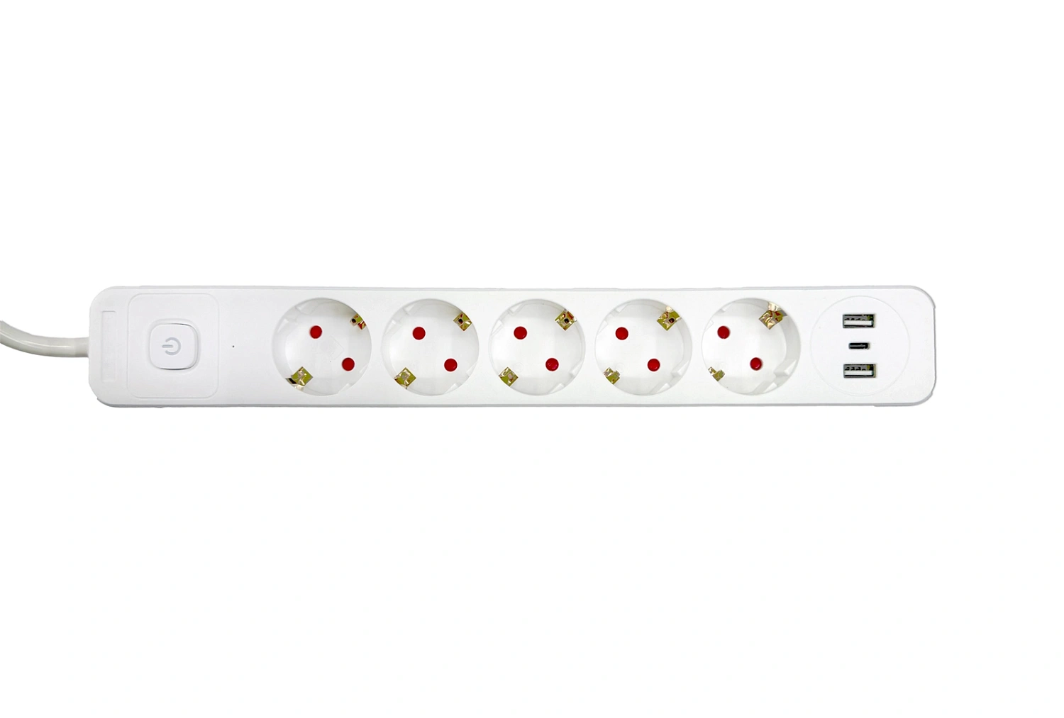 Сетевой фильтр S SMART SM-GS05BK3U-5M, чёрный, 16А, 5 роз, EU, 2*USB, Type-C