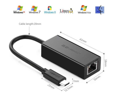 Переходник Type-C to LAN (10/100) Ugreen (30287)
