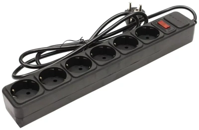Сетевой фильтр SMART SM-06B-3M <XH-ED06K-3M, черный, 10А