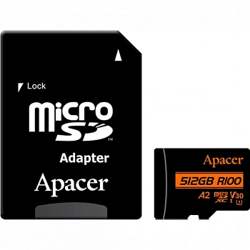 Flash 512Gb MicroSDXC (Apacer) AP512GMCSX10U8-R с адаптером