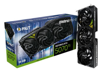 Видеокарта GeForce RTX5070Ti GAMINGPRO-S16GB Palit (NE7507T019T2-GB2031U), GDDR7, 256bit, 3-DP, HDMI