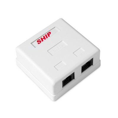 Розетка сетевая 2 портовая настенная ship A181A RJ11/RJ45