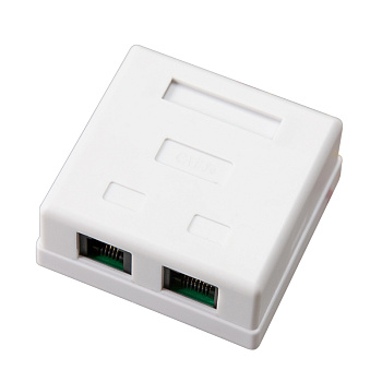 Розетка сетевая 2 портовая   RJ-45/RJ-11 (в стену)