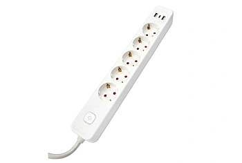 Сетевой фильтр S SMART SM-GS05BK3U-5M, чёрный, 16А, 5 роз, EU, 2*USB, Type-C