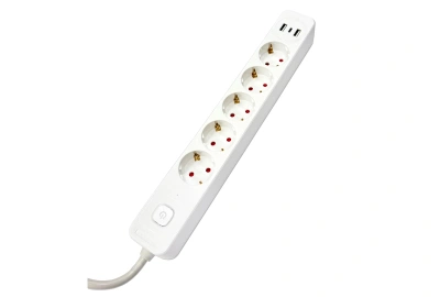 Сетевой фильтр S SMART SM-GS05BK3U-5M, чёрный, 16А, 5 роз, EU, 2*USB, Type-C