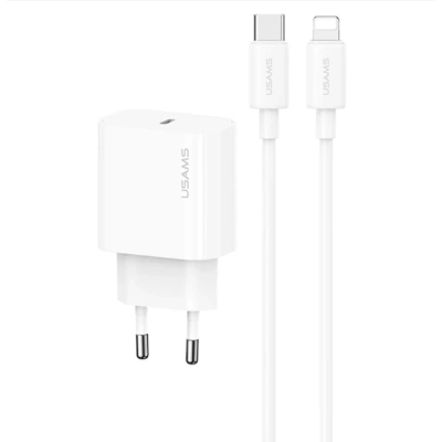 Зарядное устройство USAMS OYXLTZ02 30W + кабель Type-C to Lightning