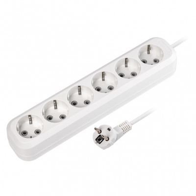 Удлинитель SmartBuy 6 розеток, 16А, ПВС 3х1.0, без вкл., с заземлением, 10м (SBE-16-6-10-Z)