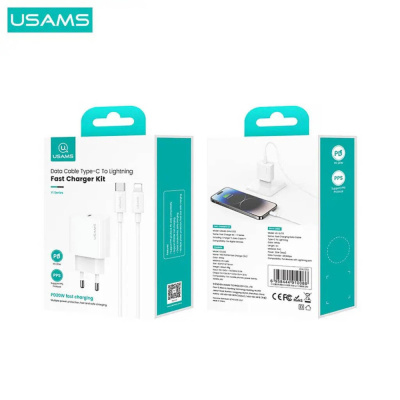 Зарядное устройство USAMS OYXLTZ02 30W + кабель Type-C to Lightning