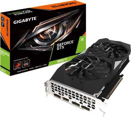 Видеокарта GeForce GTX1660Ti 6Gb GDDR6 (Gigabyte) (GV-N166TOC-6GD) box