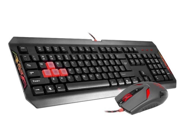 Клавиатура+мышь A4Tech Bloody Gaming set Q1100 Black