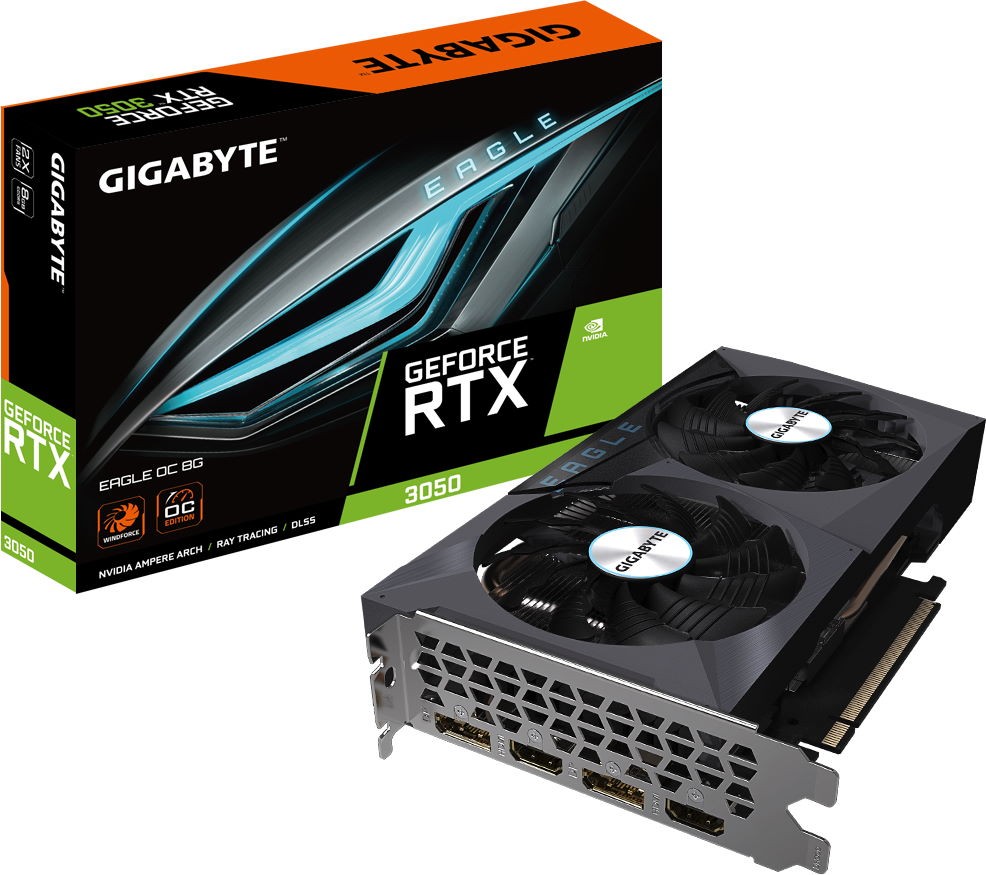 Видеокарта GeForce RTX3050 OC 8G GDDR6X (GIGABYTE) (GV-N3050EAGLE OC-8GD)