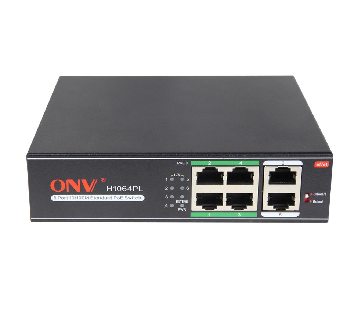 Коммутатор управляемый ONV-H1064PL  POE 4 порта 10/100Mb