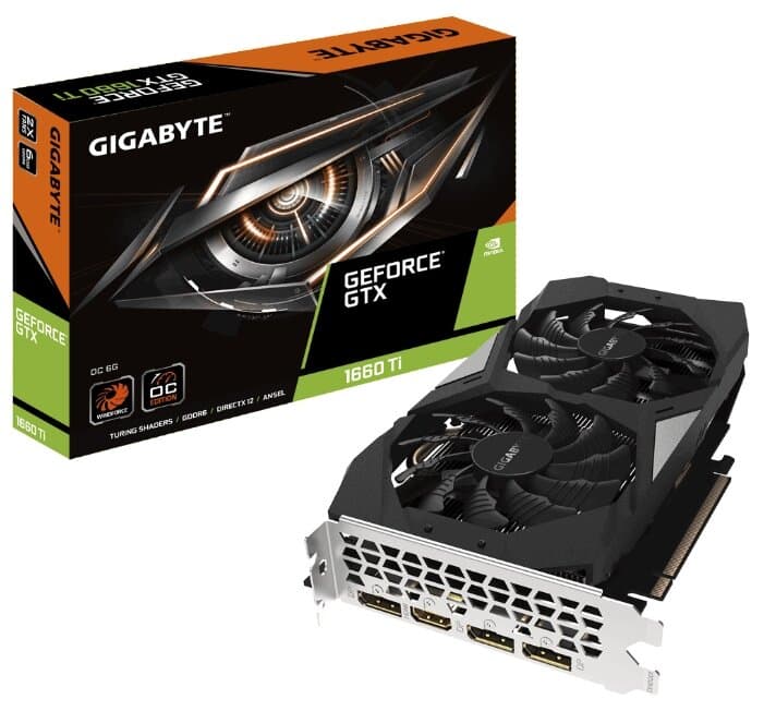 Видеокарта GeForce GTX1660Ti 6Gb GDDR6 (Gigabyte) (GV-N166TD6-6GD) box