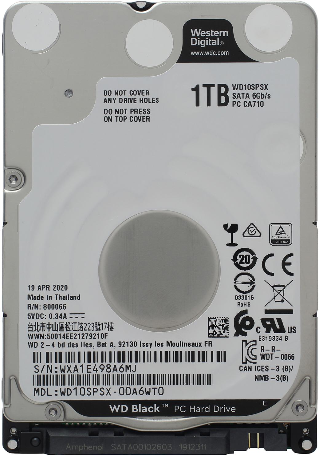 HDD 1Tb Western Digital Blue WD10SPSX (for NB)