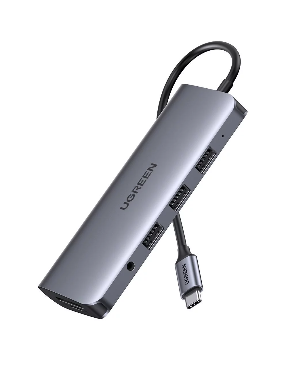 Док-станция UGREEN  USB Type-C (3xUSB 3.0, HDMI VGA RJ45 SD/TF Jack 3,5 mm PD) 80133