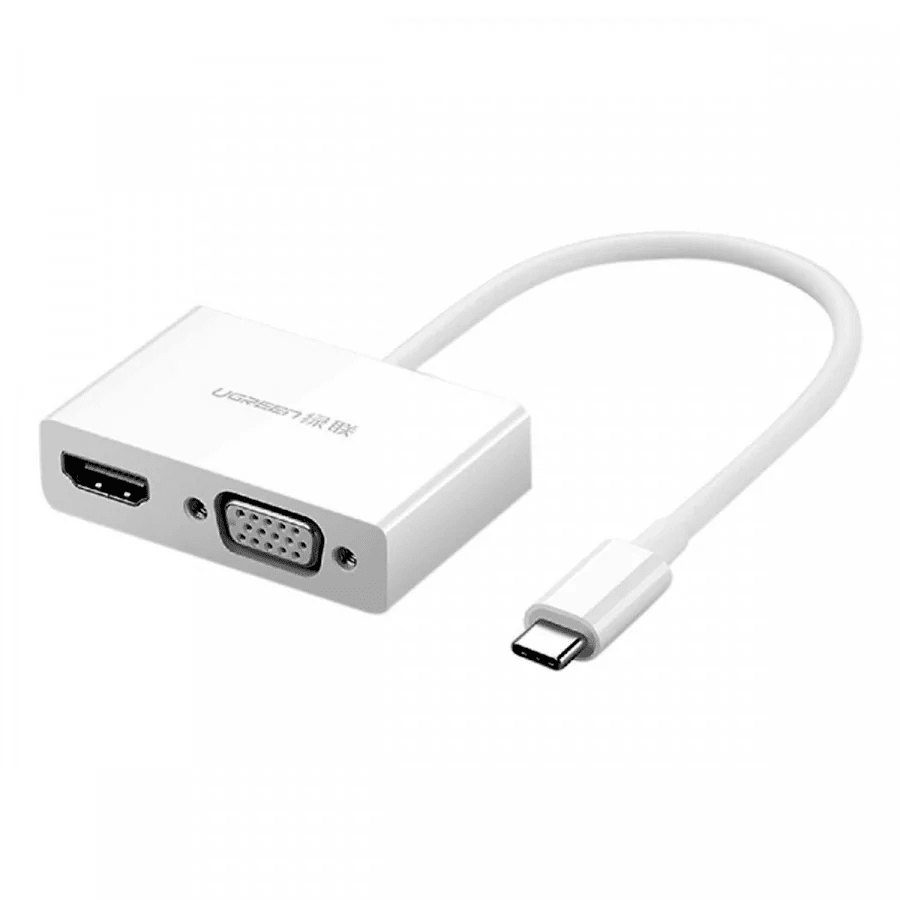 Переходник USB Type-C to HDMI+VGA Converter Ugreen MM123 (White)