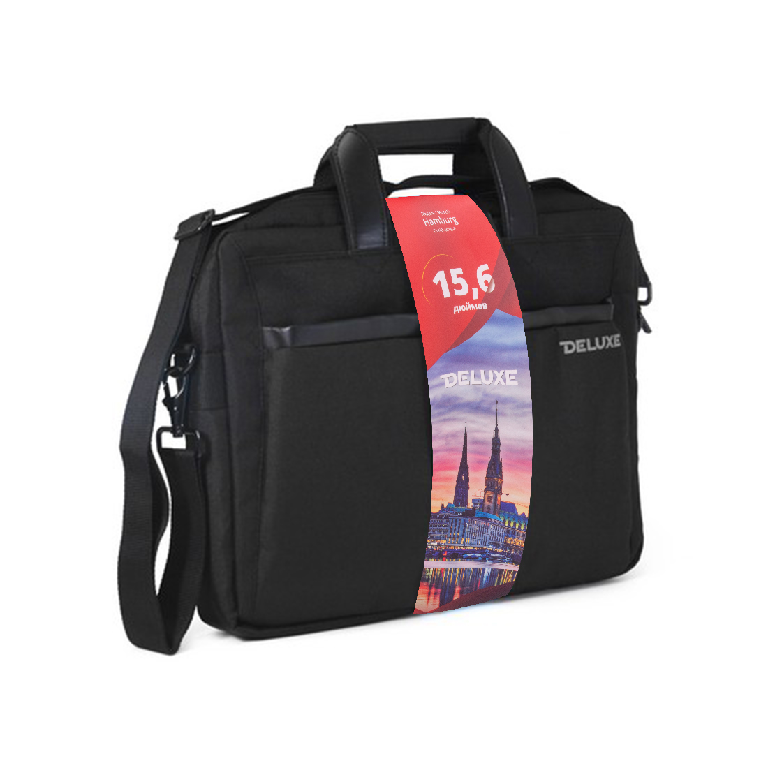 Сумка для ноутбука Deluxe Hamburg DLNB-401B-P 15.6" Black
