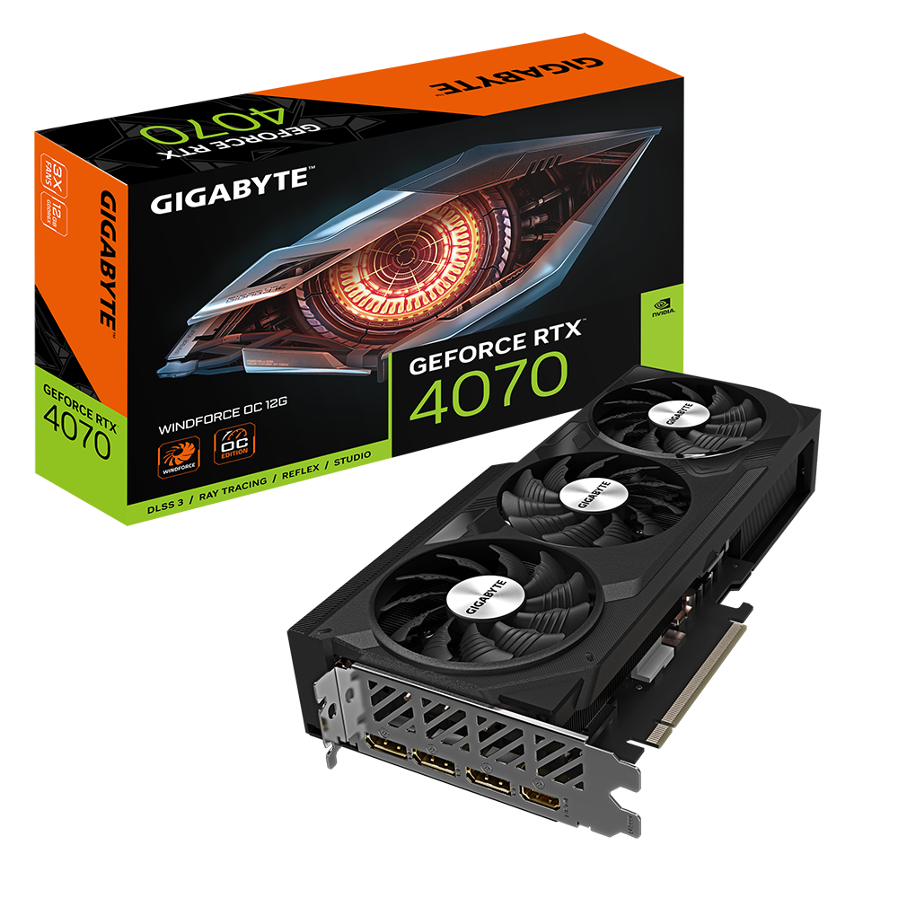 Видеокарта GeForce RTX4070 12Gb GDDR6 (Gigabyte) (GV-N4070WF3-12GD)