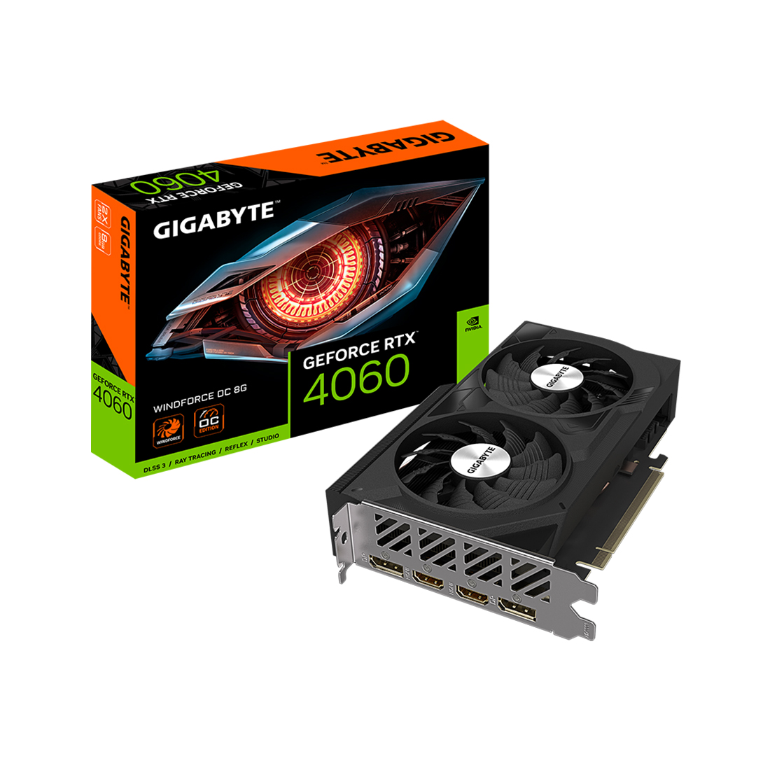 Видеокарта GeForce RTX4060 8Gb GDDR6X (Gigabyte) (GV-N4060WF2OC-8GD)