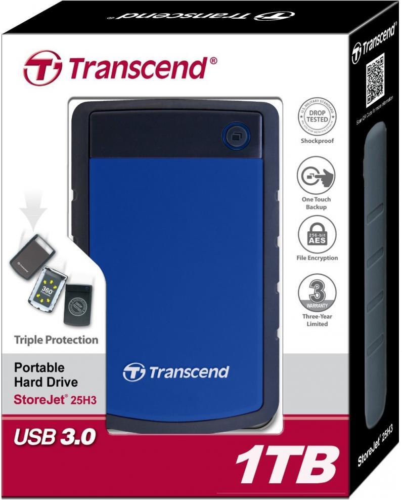 HDD 1Tb Transcend TS1TSJ25H3B (ext, USB 3.0) 2,5" 