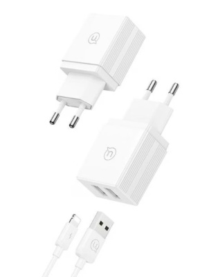 Зарядное устройство USAMS HCXLTZ01 + кабель Lightning 1M