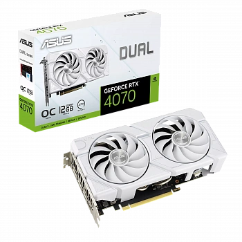 Видеокарта GeForce RTX4070 OC EVO 12Gb GDDR6X 192-bit (ASUS) (DUAL-RTX4070-O12G-EVO-WHITE)