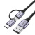 Кабель USB-A to Micro USB+ USB Type-C 1m US177 (Black) Кабель USB-A to Micro USB+ USB Type-C 1m US177 (Black)
