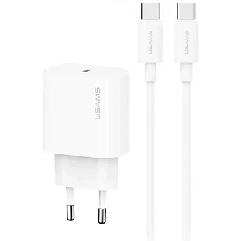 Зарядное устройство USAMS OYXLTZ01 20W + кабель Type-C toType-C 60W