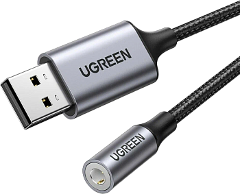 Кабель USB 2.0 - Audio 3.5mm Mic&Ear CM477 UGREEN 30757