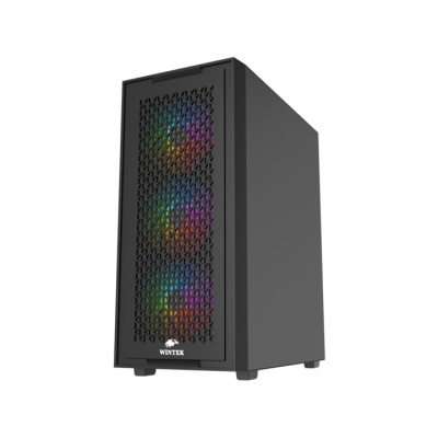 Корпус Midi Tower Wintek Moon PS195-5-B ATX/MicroATX, Black