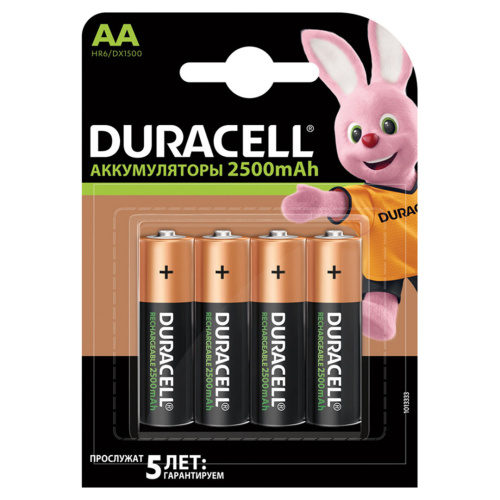 Аккумуляторная батарейка Duracell AA (2500mAh)