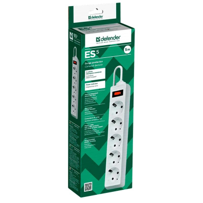 Сетевой фильтр Defender 5m Белый