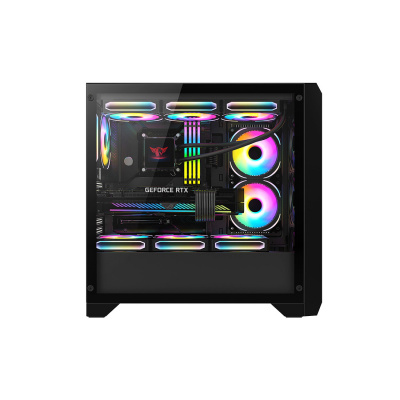 Корпус Huntkey GX750A (3*12см RGB, ATX/Micro ATX, USB 1*3.0/2*2.0)