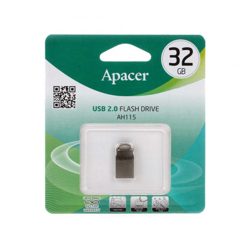 Flash DRIVE USB 32GB AH115 серый (Apacer) USB 2.0