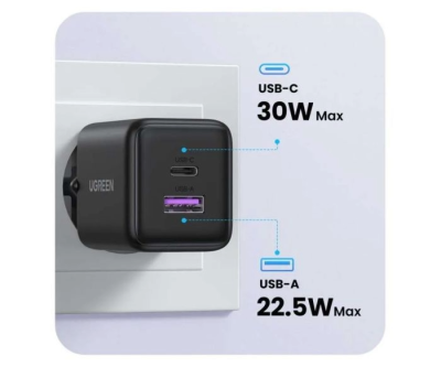 Зарядное устройство Ugreen X516 (65014) 1xUSB-C+1 USB, 30W