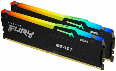 DIMM 64Gb DDR5 5600 MHz Kingston Fury Beast RGB (2x32Gb) (KF556C40BBAK2-64)