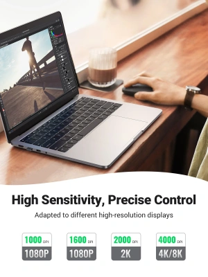 Мышь Ugreen MU001(90373) Grey, USB (Wireless)