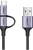 Кабель USB-A to Micro USB+ USB Type-C 1m US177 (Black) Кабель USB-A to Micro USB+ USB Type-C 1m US177 (Black)