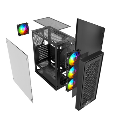Корпус Midi Tower Wintek Moon PS195-5-B ATX/MicroATX, Black