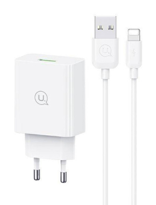 Зарядное устройство USAMS SCXLTZ03 18W + кабель Lightning 2.1A 1m