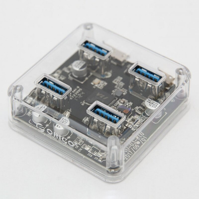 HUB USB ORICO MH4UC-U3-05-CR-BP (Cable 0.5m MicroB to USB A, USB 3.0 * 4)
