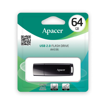 Flash DRIVE USB 64GB Apacer AH336, Black