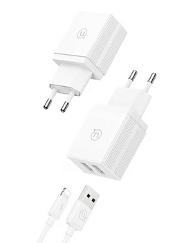 Зарядное устройство USAMS HCXLTZ01 + кабель Lightning 1M