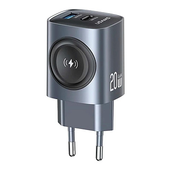 Зарядное устройство USAMS CC293TC01 для iWatch USB-C 20W+USB-A with Wireless Charger