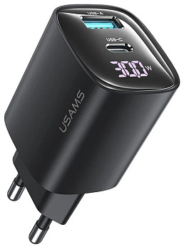 Зарядное устройство сетевое универсальное 30W TYPE-C/USB+1  CC229TC01 USAMS Black