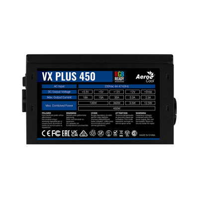 Блок питания P4 (450W) Aerocool VX-450 Plus Stealth